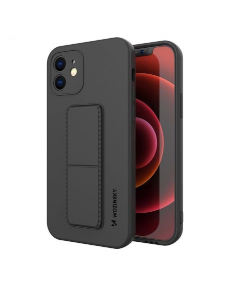 Wozinsky Kickstand Case iPhone XS Max silicone case with stand black