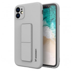 Wozinsky Kickstand Case silicone case with stand for iPhone 11 Pro gray