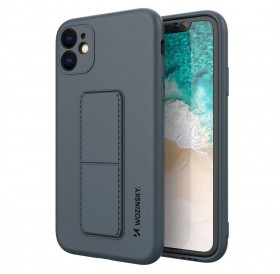 Wozinsky Kickstand Case silicone case with stand for iPhone 11 Pro navy blue