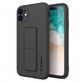 Wozinsky Kickstand Case iPhone 12 mini silicone case with stand black