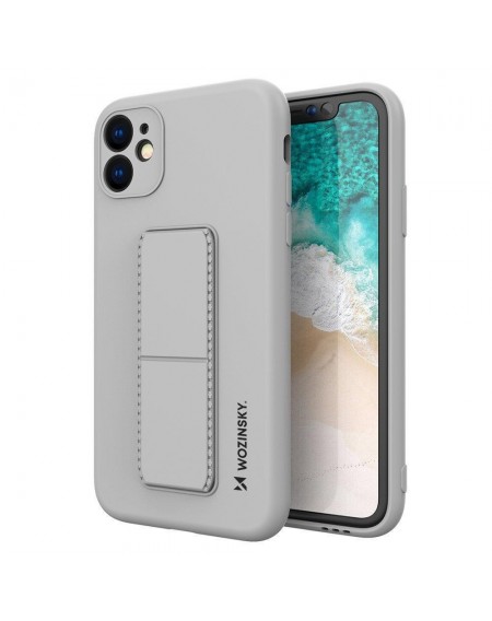 Wozinsky Kickstand Case silicone case for iPhone 12 mini gray
