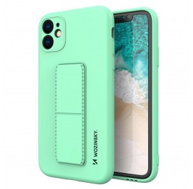 Wozinsky Kickstand Case silicone case with stand for iPhone 12 mint