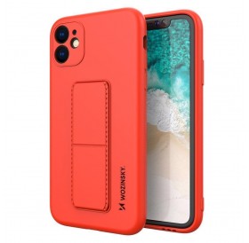 Wozinsky Kickstand Case Silicone Stand Cover for Samsung Galaxy A32 5G Red
