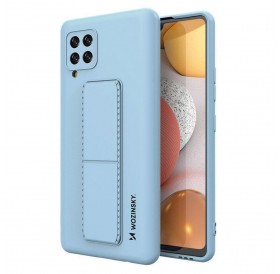Wozinsky Kickstand Case Silicone Stand Cover for Samsung Galaxy A42 5G Light Blue