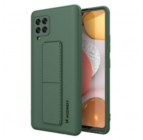 Wozinsky Kickstand Case Silicone Stand Cover for Samsung Galaxy A42 5G Dark Green