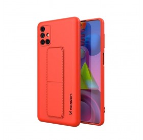 Wozinsky Kickstand Case silicone stand cover for Samsung Galaxy M51 red