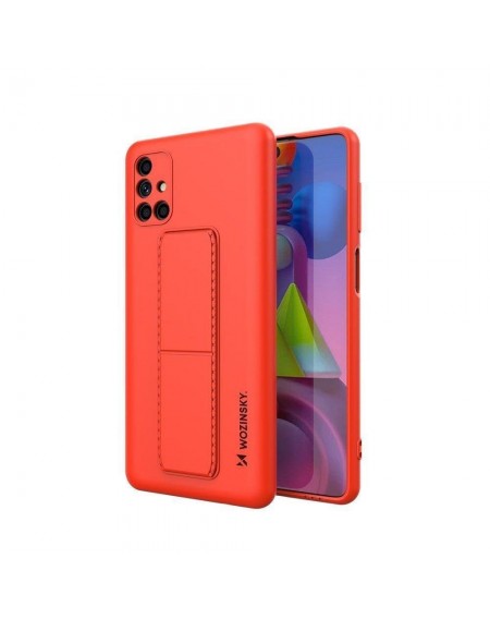 Wozinsky Kickstand Case silicone stand cover for Samsung Galaxy M51 red