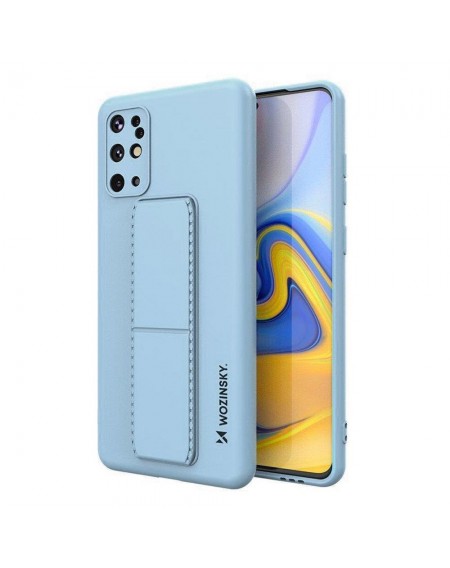 Wozinsky Kickstand Case Silicone Stand Cover for Samsung Galaxy S20 + Light Blue