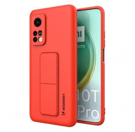 Wozinsky Kickstand Case Silicone Stand Cover for Xiaomi Mi 10T Pro / Mi 10T red