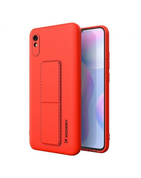 Wozinsky Kickstand Case Silicone Stand Cover for Xiaomi Redmi 9A red
