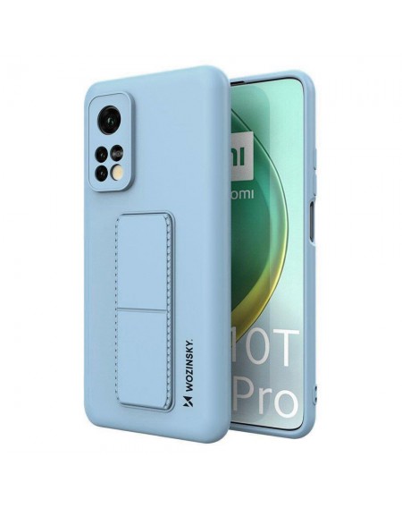 Wozinsky Kickstand Case Silicone Stand Cover for Xiaomi Mi 10T Pro / Mi 10T Light Blue
