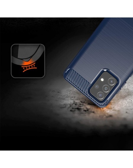 Carbon Case Flexible Cover TPU Case for Samsung Galaxy A72 4G blue