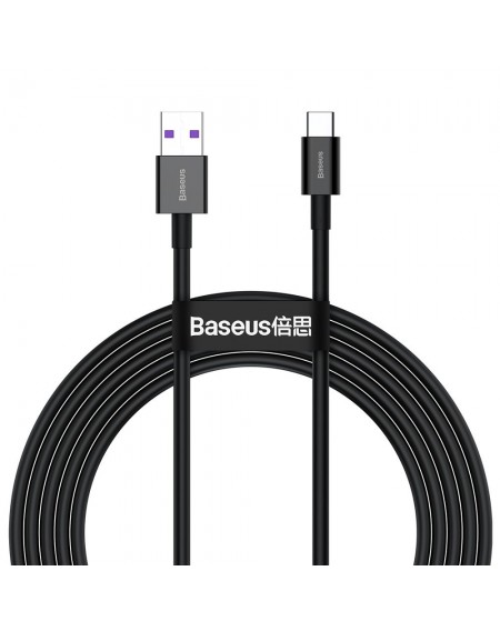 Baseus Superior USB cable - USB Type C 66 W (11 V / 6 A) Huawei SuperCharge SCP 2 m black (CATYS-A01)