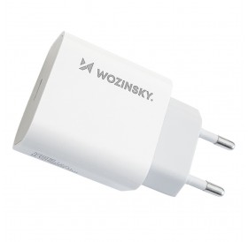 Wozinsky fast EU USB Type C Power Delivery 20W wall charger + cable USB Type C / Lightning cable 1m white