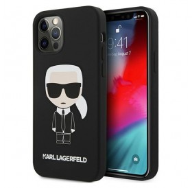 Karl Lagerfeld KLHCP12LSLFKBK iPhone 12 Pro Max  6,7" hardcase czarny/black Silicone Iconic