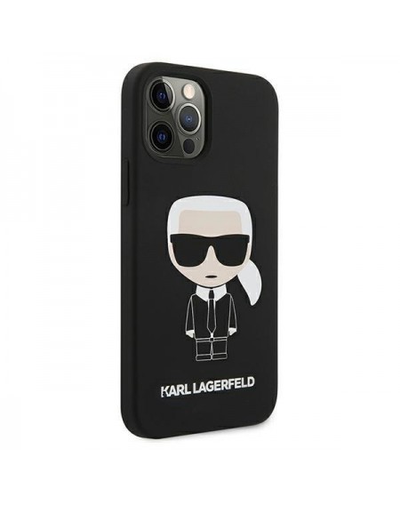 Karl Lagerfeld KLHCP12LSLFKBK iPhone 12 Pro Max  6,7" hardcase czarny/black Silicone Iconic