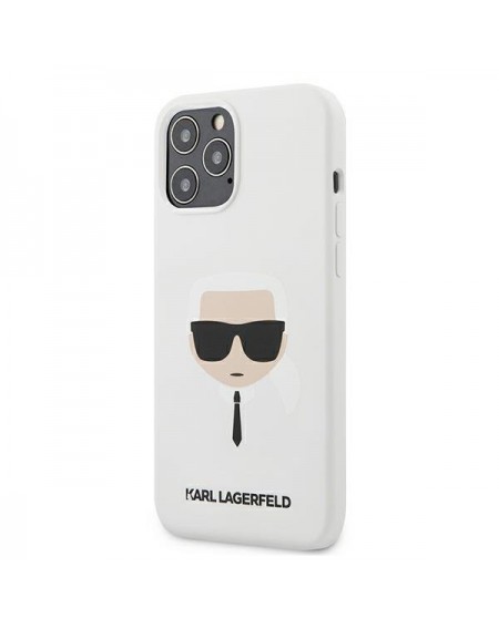 Karl Lagerfeld KLHCP12LSLKHWH iPhone 12 Pro Max 6,7" biały/white hardcase Silicone Karl`s Head