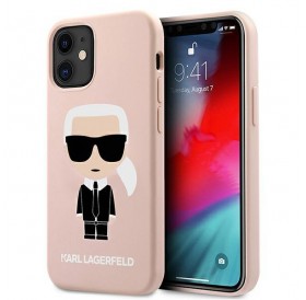Karl Lagerfeld KLHCP12SSLFKPI iPhone 12 mini 5,4" hardcase jasnoróżowy/light pink Silicone Iconic