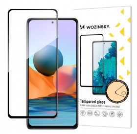 Wozinsky Tempered Glass Full Glue Super Tough Screen Protector Full Coveraged with Frame Case Friendly for Xiaomi Redmi Note 10 / Redmi Note 10S / Redmi Note 11 Global / Redmi Note 11S Global black