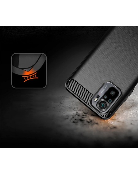 Carbon Case Flexible Cover TPU Case for Xiaomi Redmi Note 10 / Redmi Note 10S black