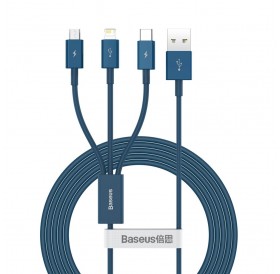 Baseus Superior Cable USB - Lightning / micro USB / USB Type 3,5 A 1,5m Blue (CAMLTYS-03)