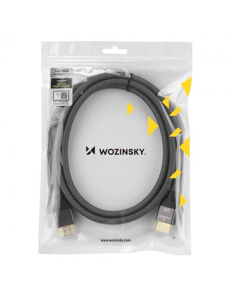 Wozinsky HDMI 2.1 Cable 8K 60 Hz 48 Gbps / 4K 120 Hz / 2K 144 Hz 1 m Silver (WHDMI-10)