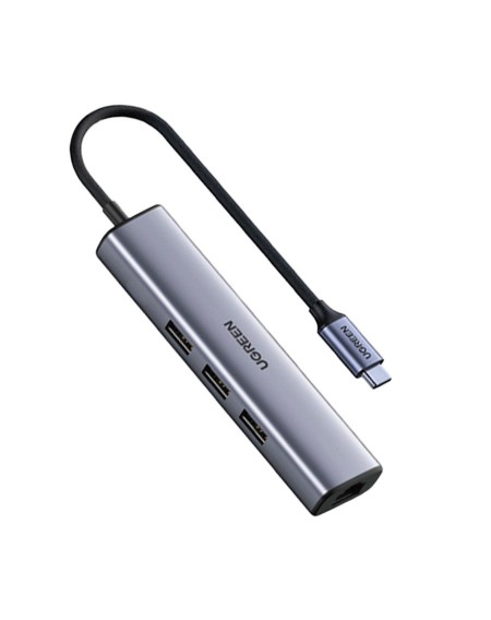 Ugreen 4in1 multi-functional HUB USB Type C - 3x USB 3.2 Gen 1 / RJ45 100Mbps gray (20917 CM475)