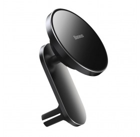Baseus magnetic car phone holder wireless Qi charger 15 W (MagSafe compatible for iPhone) black (WXJN-01)