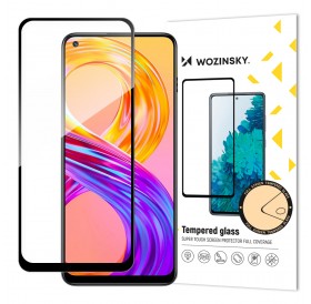 Wozinsky Tempered Glass Full Glue Super Tough Screen Protector Full Coveraged with Frame Case Friendly for Realme 8 Pro / Realme 8 black