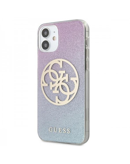 Guess GUHCP12SPCUGLBPG iPhone 12 mini 5,4" niebieski/blue hard case Glitter Gradient 4G Circle Logo