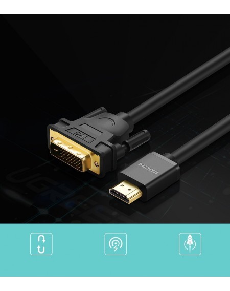 [ON RETURN] Ugreen cable HDMI - DVI 4K 60Hz 30AWG cable 1m black (30116)