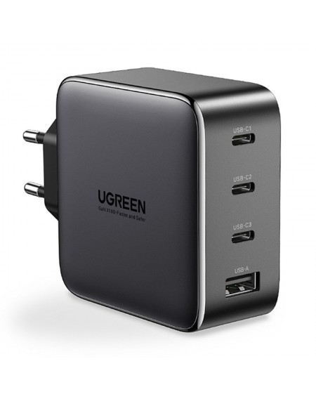 Ugreen GaN fast charger 3x USB Type C / USB Power Delivery 3.0 QuickCharge 4+ FCP SCP AFC 100W EU black (CD226 40747)