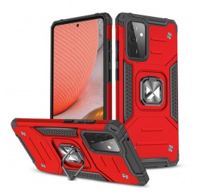 Wozinsky Ring Armor Case Kickstand Tough Rugged Cover for Samsung Galaxy A72 4G red