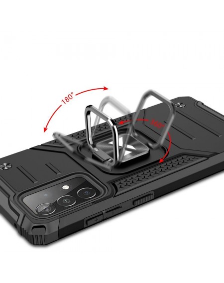 Wozinsky Ring Armor Case Kickstand Tough Rugged Cover for Samsung Galaxy A52s 5G / A52 5G / A52 4G black