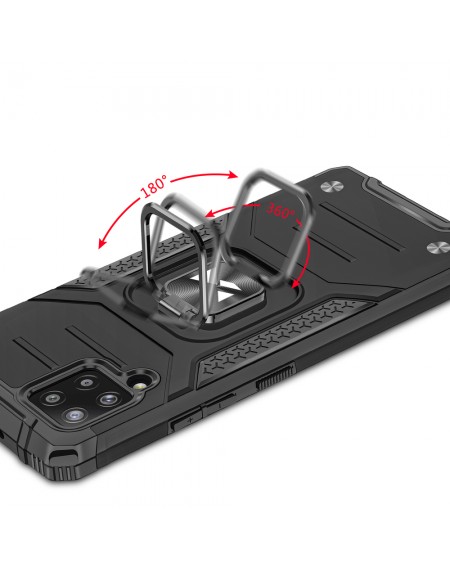 Wozinsky Ring Armor Case Kickstand Tough Rugged Cover for Samsung Galaxy A42 5G black