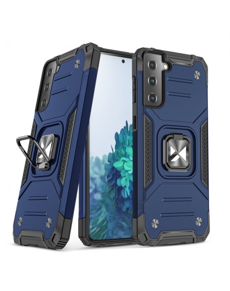 Wozinsky Ring Armor Case Kickstand Tough Rugged Cover for Samsung Galaxy S21+ 5G (S21 Plus 5G) blue