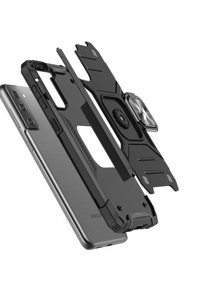 Wozinsky Ring Armor Case Kickstand Tough Rugged Cover for Samsung Galaxy S21+ 5G (S21 Plus 5G) black