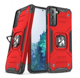 Wozinsky Ring Armor Case Kickstand Tough Rugged Cover for Samsung Galaxy S21 5G red