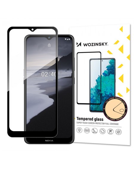 Wozinsky Tempered Glass Full Glue Super Tough Screen Protector Full Coveraged with Frame Case Friendly for Nokia 2.4 black