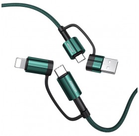 Joyroom 4in1 multifunction fast charging cable USB Type C / USB - USB Type C / Lithtning Quick Charge Power Delivery 3 A 60 W 1,2 m green (S-1230G3)