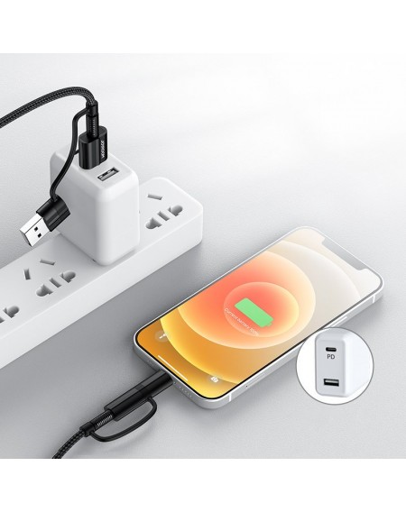 Joyroom 4in1 multifunction fast charging cable USB Type C / USB - USB Type C / Lithtning Quick Charge Power Delivery 3 A 60 W 1,8 m green (S-1830G3)