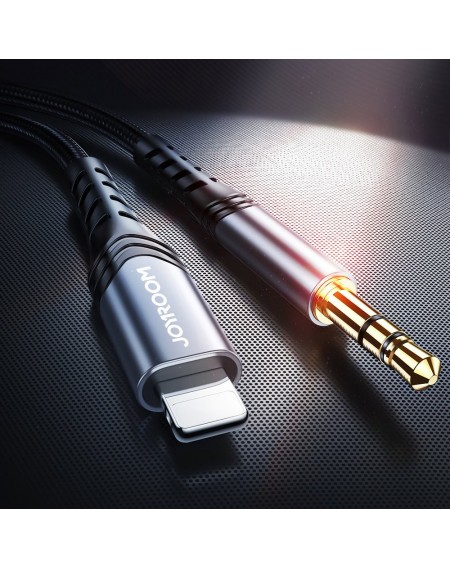 Joyroom AUX stereo audio cable 3.5 mm mini jack - Lightning for iPhone iPad 1 m black (SY-A02)