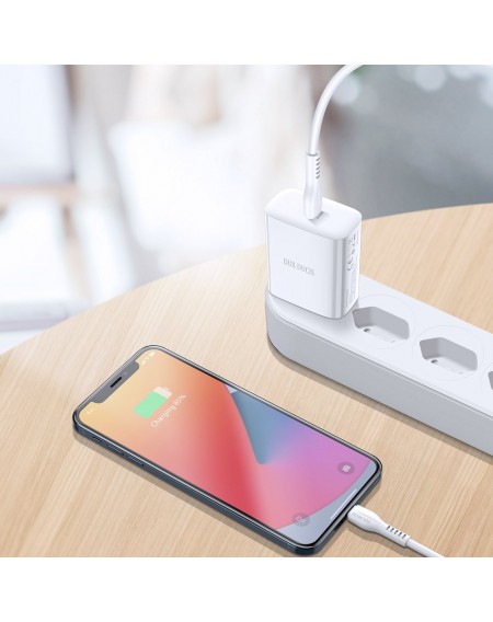 Dux Ducis C60 fast wall charger USB Type C Power Delivery 20W + cable USB Type C - Lightning 1m white
