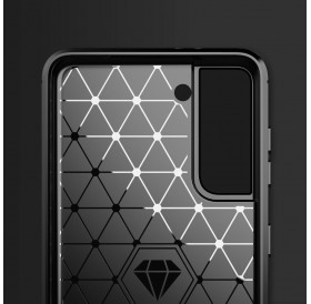 Carbon Case Flexible Cover Sleeve for Samsung Galaxy S21 FE black