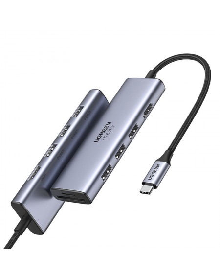 Ugreen multi-functional HUB USB Type C - 3x USB 3.2 Gen 1 / HDMI 4K 60Hz / SD and TF card reader gray (60383 CM511)
