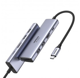 Ugreen multi-functional HUB USB Type C - 2x USB 3.2 Gen 1 / HDMI 4K 60Hz / SD and TF card reader / USB Type C PD 100W gray (60384 CM511)