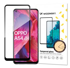 Wozinsky Tempered Glass Full Glue Super Tough Screen Protector Full Coveraged with Frame Case Friendly for Oppo A54 5G black
