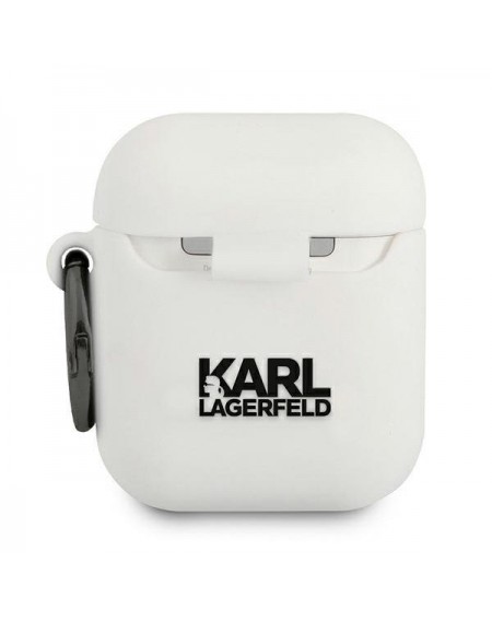 Karl Lagerfeld KLACA2SILCHWH AirPods cover biały/white Silicone Choupette