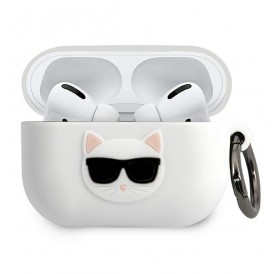 Karl Lagerfeld KLACAPSILCHWH AirPods Pro cover biały/white Silicone Choupette