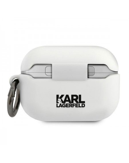 Karl Lagerfeld KLACAPSILCHWH AirPods Pro cover biały/white Silicone Choupette
